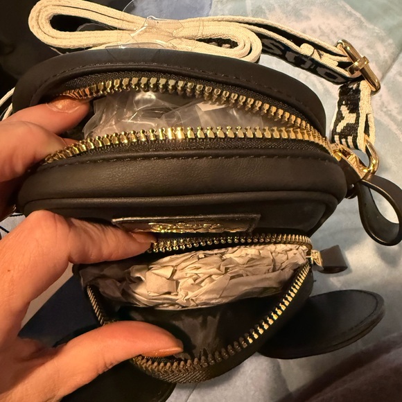 NWT Disney Mickey Mouse Black and White Crossbody Bag with Guitar Strap - Picture 5 of 6